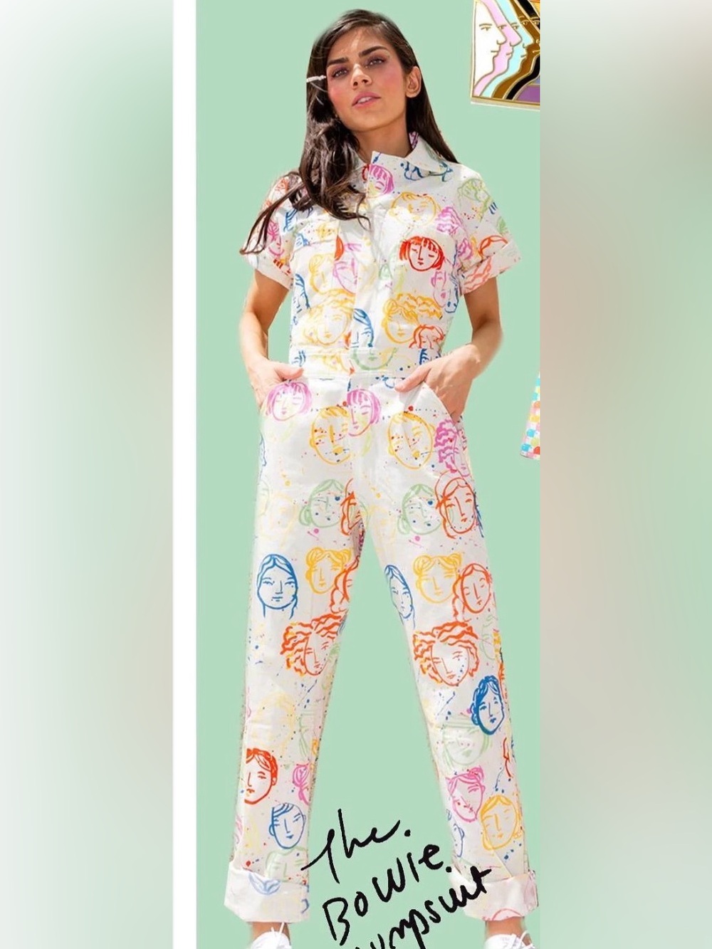 My little Belleville Bowie Jumpsuit-  rainbow faces